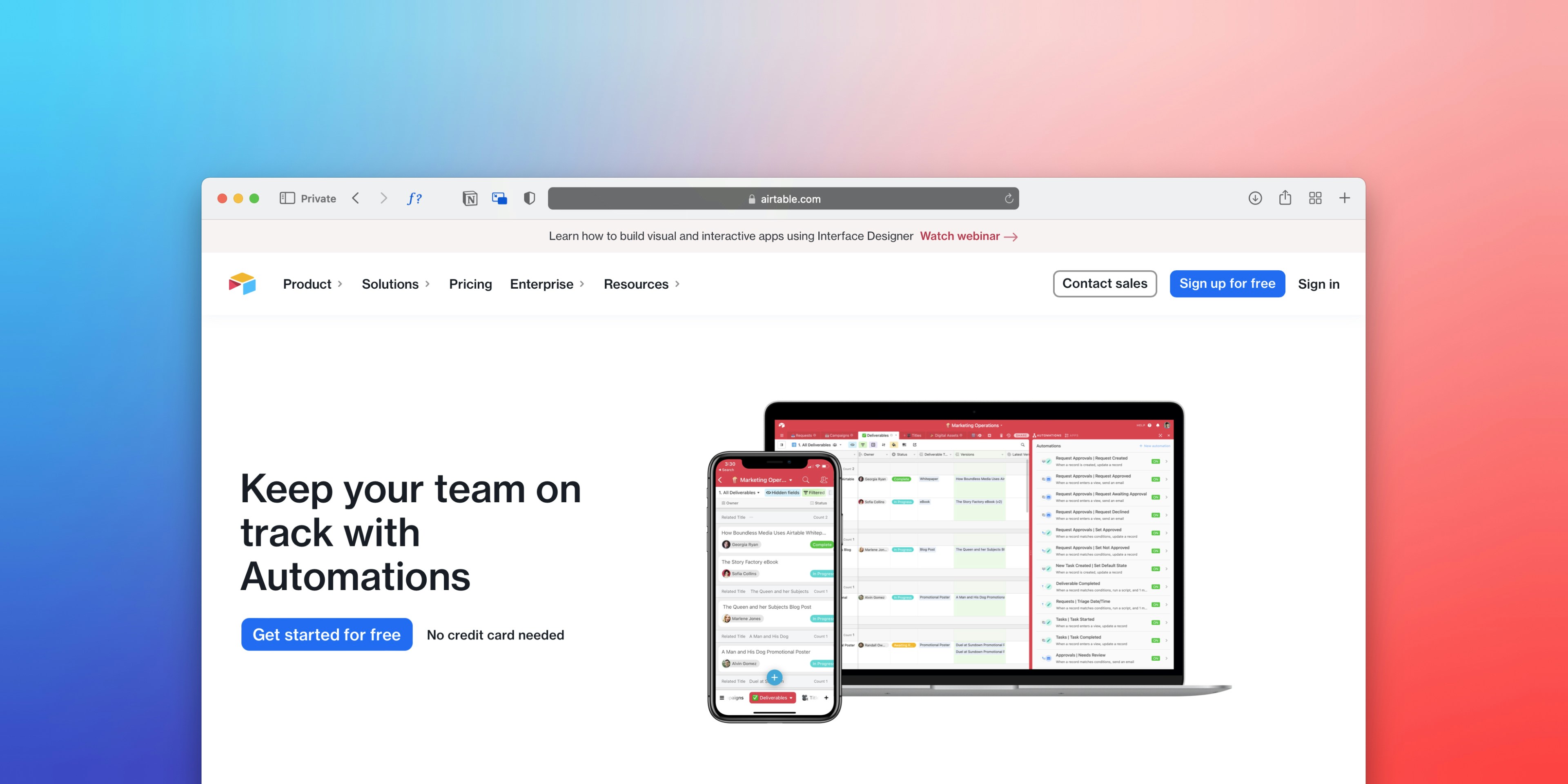 Order management system dashboard showing automation workflows and order processing